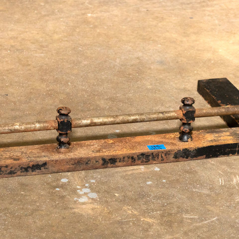 #38217 Salvaged Antique Cast Iron Fireplace Fender image 2