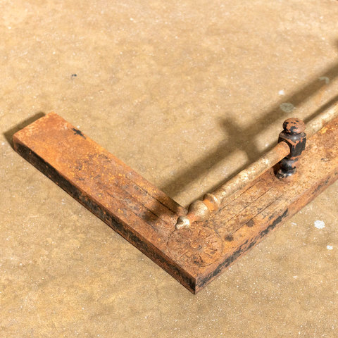 #38217 Salvaged Antique Cast Iron Fireplace Fender image 3