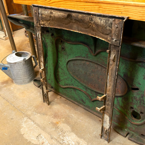 #38294 Salvaged Ornate Cast Iron Fireplace Surround image 7