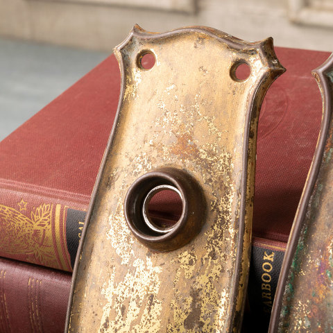 #38338 Antique Salvaged Doorknob Backplates image 2