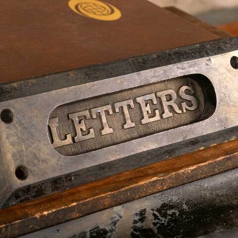 #38390 Antique LETTERS Door Mail Slot Hardware image 3