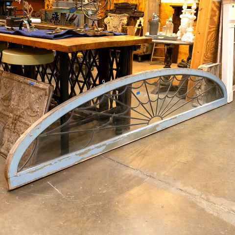 #38397 Salvaged Leaded Glass Fanlight Transom image 3