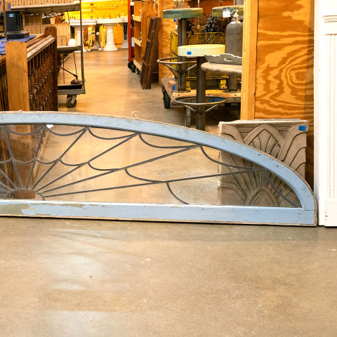 #38397 Salvaged Leaded Glass Fanlight Transom image 2