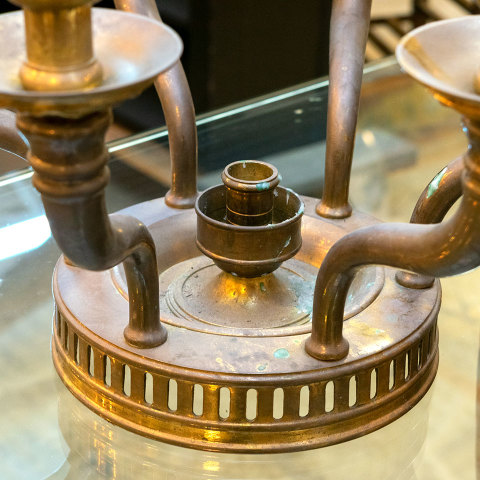 #38445 7 Candle Round Brass Candelabra image 2