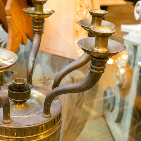 #38445 7 Candle Round Brass Candelabra image 4