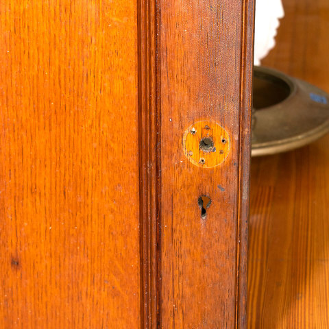 #38468 28x74 Salvaged 2 Panel Oak Door image 4