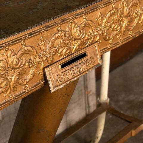 #38486 Antique Catholic Church Votive Candle Table image 5