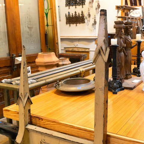 #38493 Salvaged Painted Oak Carved Gothic Panel image 5