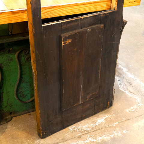 #38493 Salvaged Painted Oak Carved Gothic Panel image 7