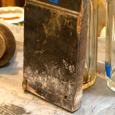 #38502 Salvaged Interior Door Trim Oak Plinth Block image 4