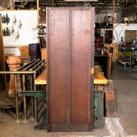 #38509 28x74 Salvaged 2 Panel Oak Door image 6