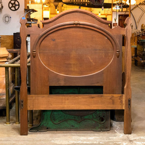 #38573 Antique Oak Bed Head and Foot Boards image 2