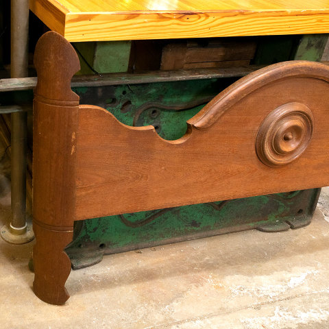 #38573 Antique Oak Bed Head and Foot Boards image 6