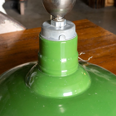 #39150 Salvaged Porcelain Enameled Industrial Light image 5