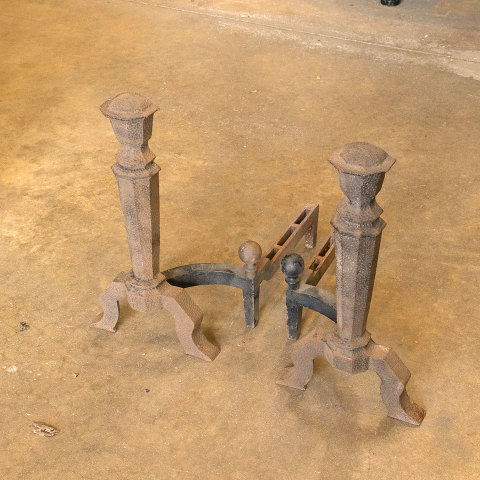 #39189 Antique Arts & Crafts Fireplace Andirons image 6