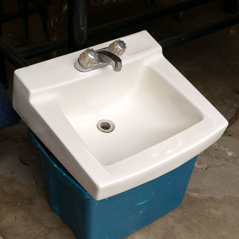 #39374 Salvaged Wall Mount Porcelain Bathroom Sink image 2