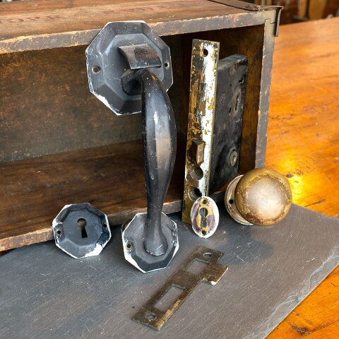 Antique Chantrell Entry Door Hardware Set