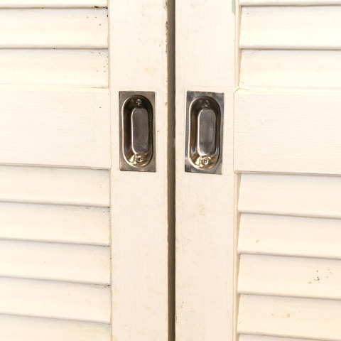 #39740 Pair of Salvaged Louvered Door Panels image 4