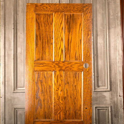 #40258 28x79 Salvaged 6 Panel Oak Interior Door image 2