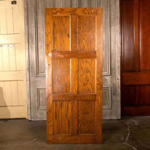#40262 33x79 Salvaged 6 Panel Oak Interior Door image 4