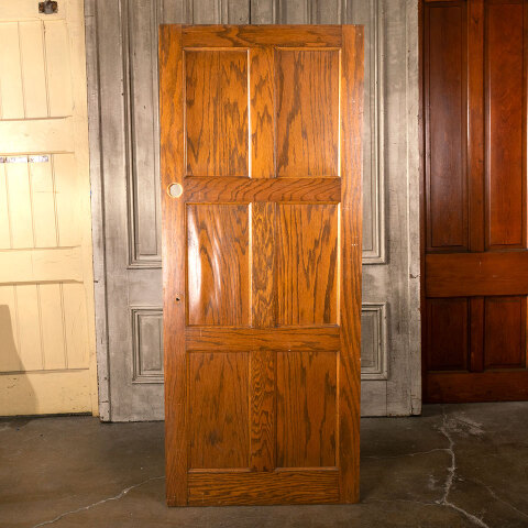 #40263 33x79 Salvaged 6 Panel Oak Interior Door image 4
