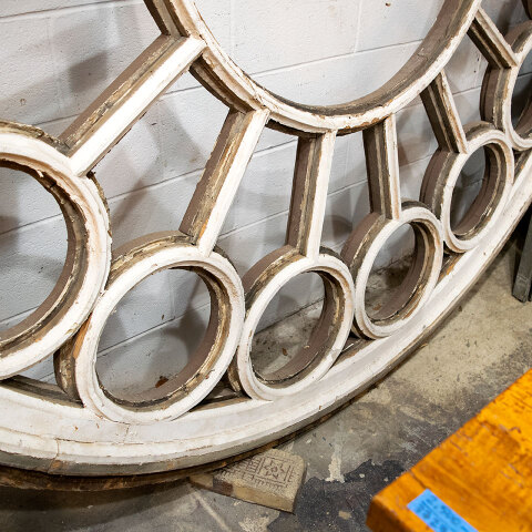 #40346 Salvaged Round Wood Church Window Frame image 6