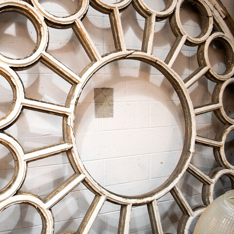 #40346 Salvaged Round Wood Church Window Frame image 4