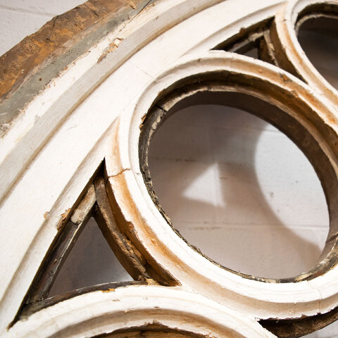#40346 Salvaged Round Wood Church Window Frame image 5