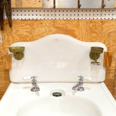 #40361 Antique Porcelain Bathroom Sink with Legs image 2