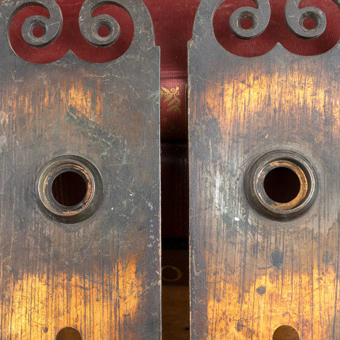 #40373 Antique Japanned Doorknob Backplates image 4