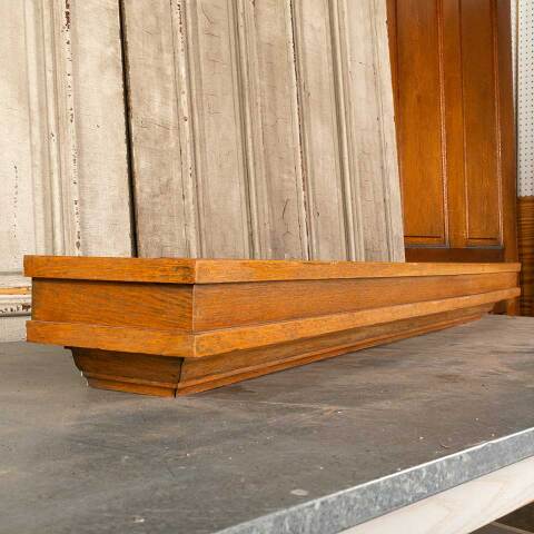 #40494 Salvaged Antique Oak Fireplace Mantel Shelf image 7