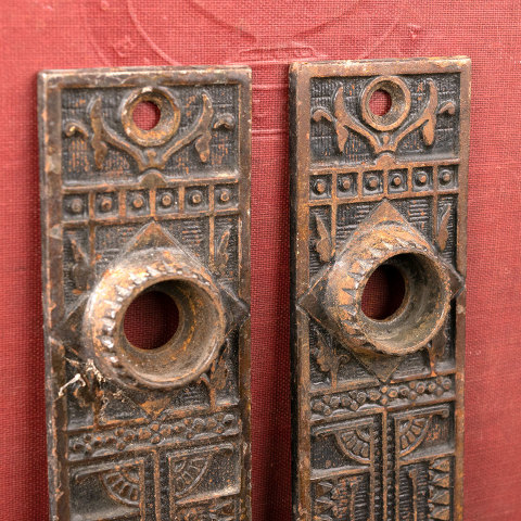 #40636 Antique Victorian Eastlake Door Backplates image 2