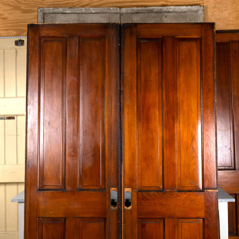 #40647 62x90 Antique Pine 4 Panel Pocket Doors image 7