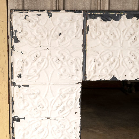 #40739 Large Pressed Tin Ceiling Tile Framed Mirror image 3