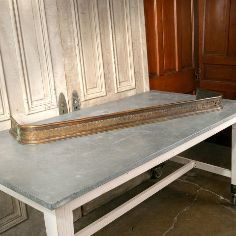 #41185 Salvaged Antique Brass Fireplace Fender image 3