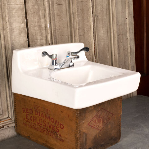 #41306 Salvaged Porcelain Wall Hung Bathroom Sink image 2
