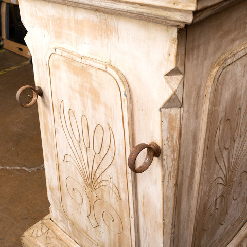 #41366 Antique Carved Wood Baptismal Font image 6