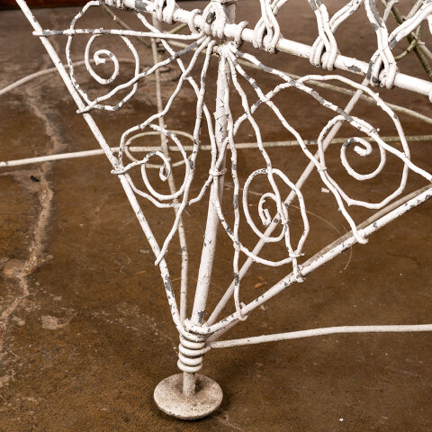 #41441 Antique Metal Wire Garden Settee Bench image 5