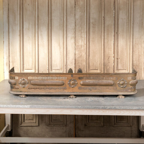 #41567 Antique Brass Filigree Fireplace Fender image 2