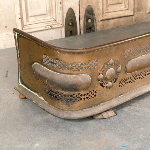 #41567 Antique Brass Filigree Fireplace Fender image 5