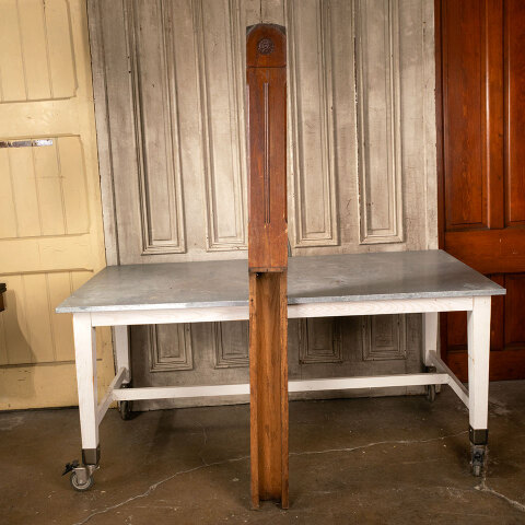 #41721 Salvaged Antique Oak Staircase Newel Post image 4