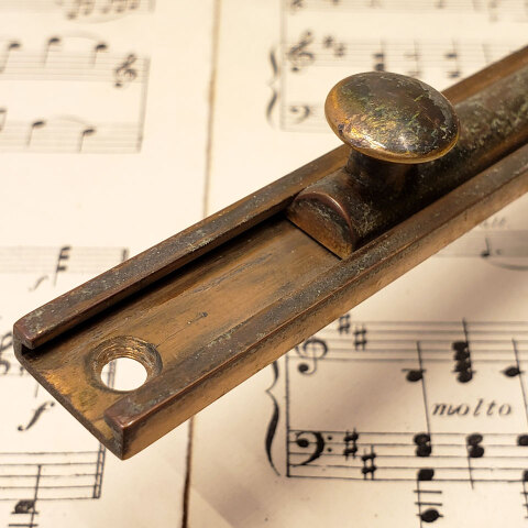 #41920 12" Brass Concealed Screw Surface Slide Bolt image 3