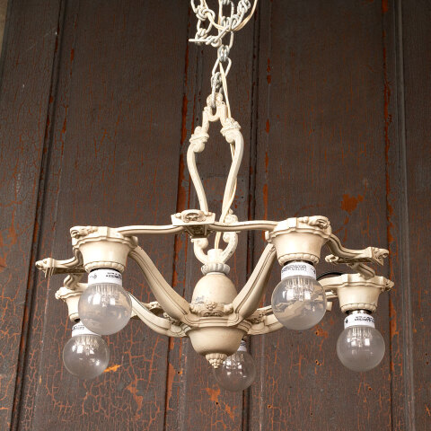 #42068 Vintage Cast Aluminum 5 Light Chandelier image 3