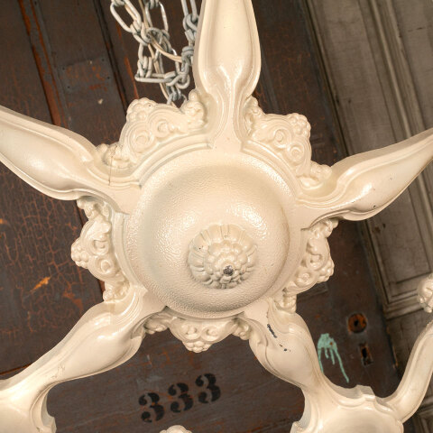 #42068 Vintage Cast Aluminum 5 Light Chandelier image 8