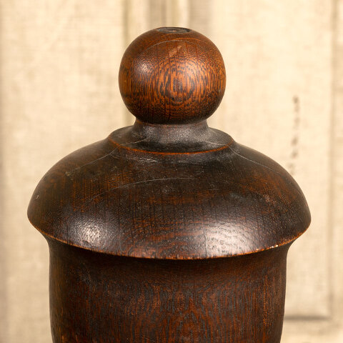 #42324 Salvaged Antique Oak Newel Post Finial AS IS image 2