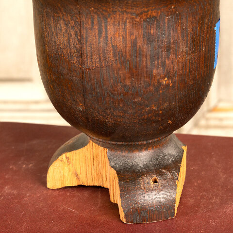 #42324 Salvaged Antique Oak Newel Post Finial AS IS image 3