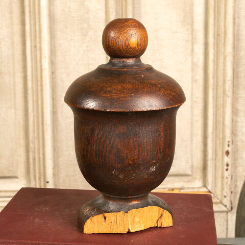 #42324 Salvaged Antique Oak Newel Post Finial AS IS image 4