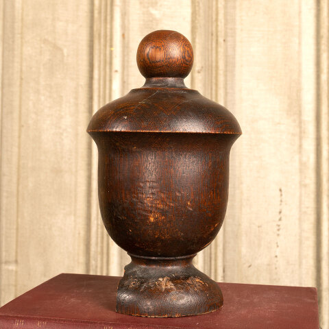 #42324 Salvaged Antique Oak Newel Post Finial AS IS image 5