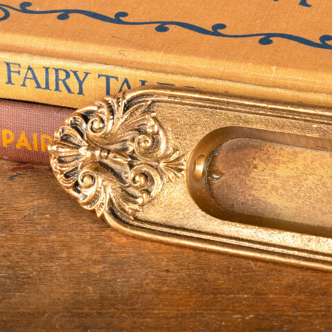 #42477 Antique Ornate Cast Bronze Window Sash Lift image 2