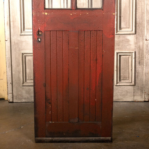 #42596 30x78 Salvaged Antique 2 Lite Entry Door image 3